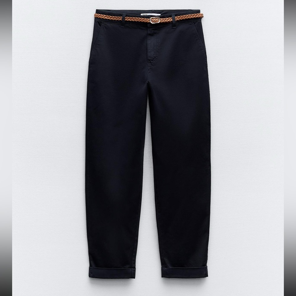 Zara Braided Belted Chino Pants